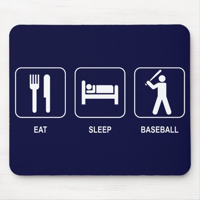 Tapis De Souris Mangez le base-ball Mousepad de sommeil (Devant)