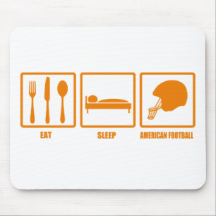 Tapis De Souris Mangez le football américain de sommeil