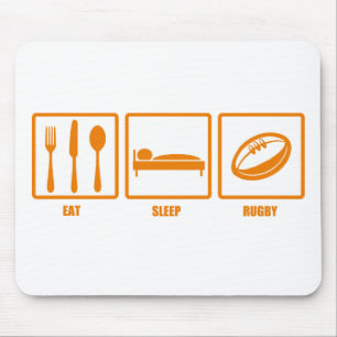 Tapis De Souris Mangez le rugby de sommeil