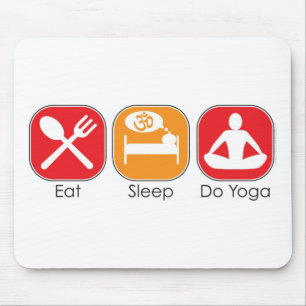 Tapis De Souris Mangez le yoga de sommeil