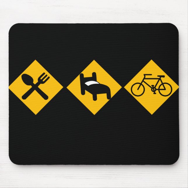 Tapis De Souris Mangez les panneaux routiers de bicyclette de (Devant)