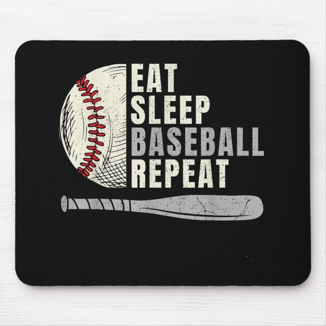 Tapis De Souris Mangez Sleep Baseball Répéter Funny Baseball Playe (Devant)