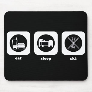 Tapis De Souris Mangez. Sommeil. Ski. Mousepad