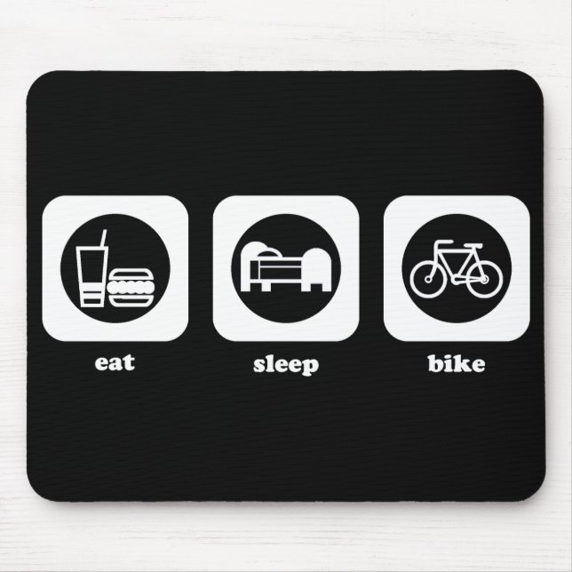 Tapis De Souris Mangez. Sommeil. Vélo. Mousepad (Devant)