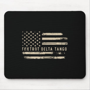 Tapis De Souris Manifestation Foxtrot Delta Tango Us Drapeau Résis