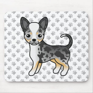 Tapis De Souris Manteau bleu Merle Smooth Chihuahua Chig & Paws
