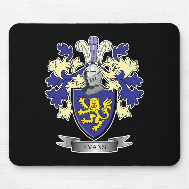 Tapis De Souris Manteau de crête de famille d'Evans des bras (Devant)