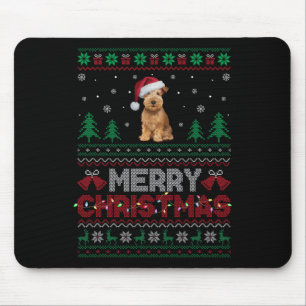 Tapis De Souris Manteau doux à roulettes Chien de Santa Hat Xmas T