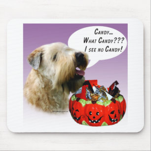 Tapis De Souris Manteau doux à roulettes Terrier Halloween Candy