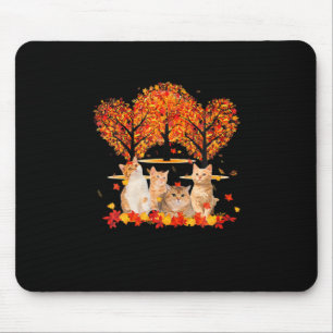 Tapis De Souris Maple Chat Forme de Coeur de Thanksgiving Feuille