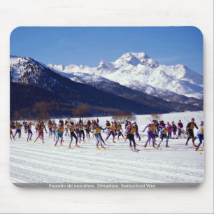 Tapis De Souris Marathon de ski d'Engadin, Silvaplana, Suisse Wint