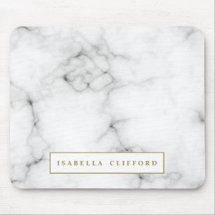 Tapis De Souris Marbre blanc de logo féminin et noir professionne
