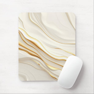 Tapis De Souris "Marbre doré et crème aux tourbillons opulents"