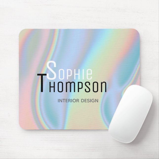 Tapis De Souris Marbre liquide holographique moderne (Avec souris)