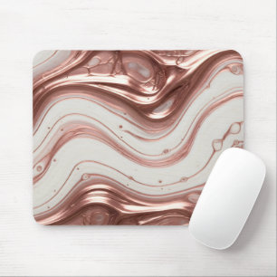 Tapis De Souris Marbre Liquide Métallisé Rose Gold