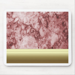 Tapis De Souris Marbre rose avec rayures dorées