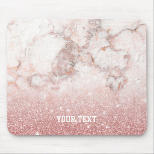 Tapis De Souris Marbre rose personnalisé de blanc de parties