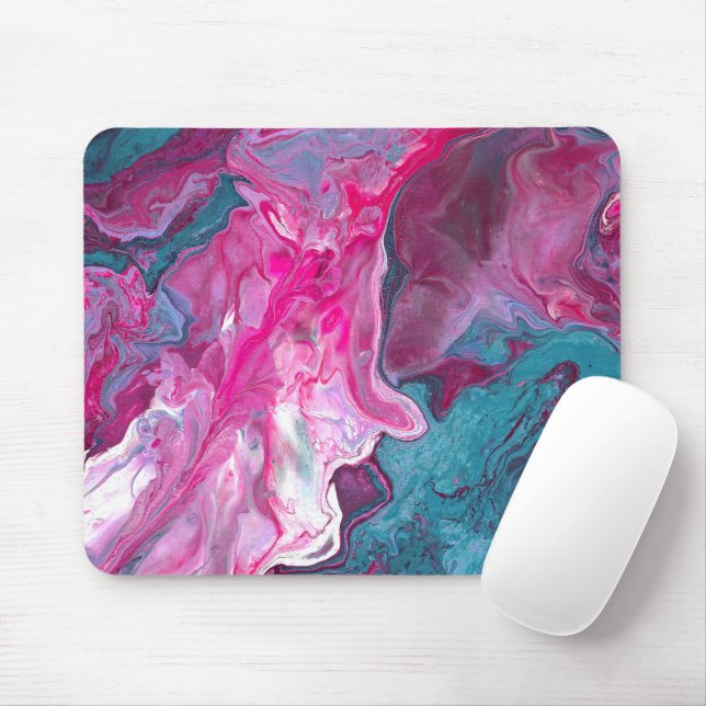 Tapis De Souris Marbre rose Turquoise Pour Peinture Art Peinture (Avec souris)