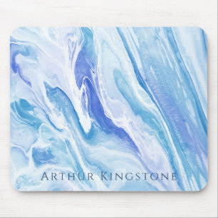 Tapis De Souris Marbre turquoise bleu marine personnalisable