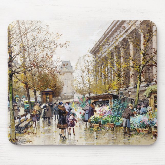 Tapis De Souris Marché de fleur chez la Madeleine, Paris (Devant)