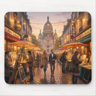 Tapis de souris Marché du soir Montmartre Paris