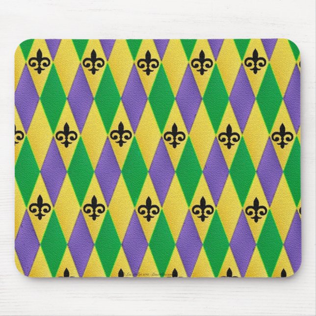Tapis De Souris Mardi Gras Arlequin Fleur De Lis (Devant)