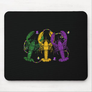 Tapis De Souris Mardi Gras Crawfish Drôle Retro Costume de parade 