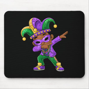 Tapis De Souris Mardi Gras Dabbing Garçons Noirs Casquette de Jers