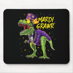 Tapis De Souris Mardi Grawr T-rex Dinosaur Dino Mardi Gras Enfants