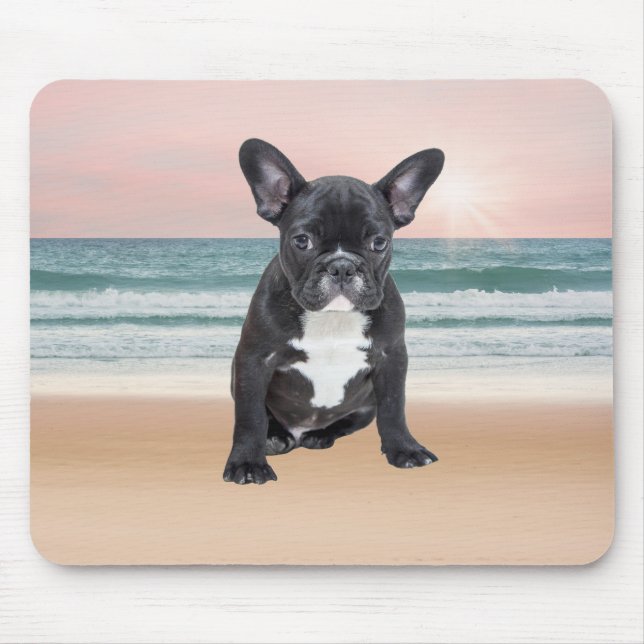 Tapis De Souris Mare French Bulldog Beach Eau Soleil (Devant)