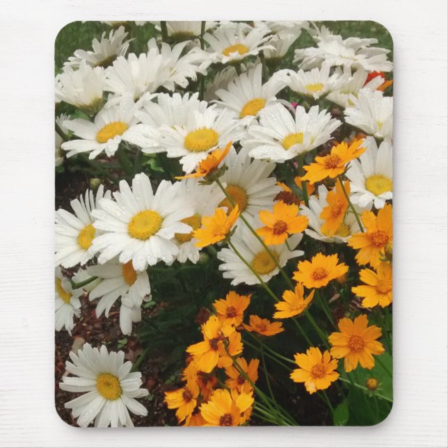 Tapis De Souris Marguerite blanche et jaune (Devant)