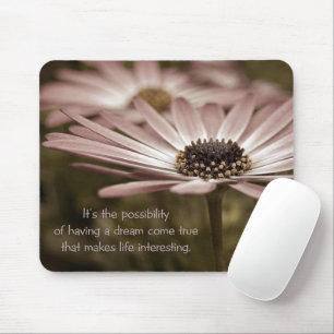 Tapis De Souris Marguerite Rose Avec Citation