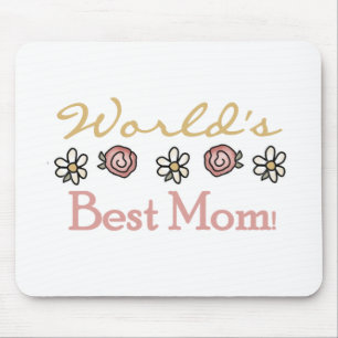 Tapis De Souris Marguerites et maman du monde de roses meilleure