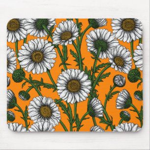 Tapis De Souris Marguerites sur orange