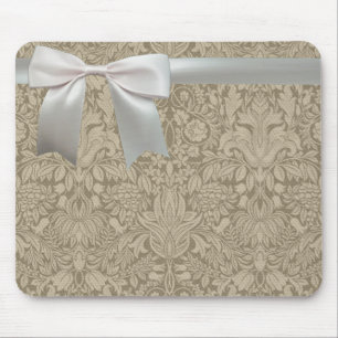 Tapis De Souris Mariage Antique Dentelle Lin Blanc Classique Joli