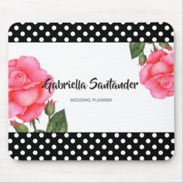 Tapis De Souris Mariage d'art botanique floral rose Aquarelle