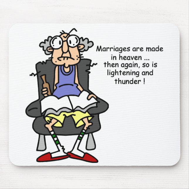 Tapis De Souris Mariage, Éclair, Humour tonnerre (Devant)