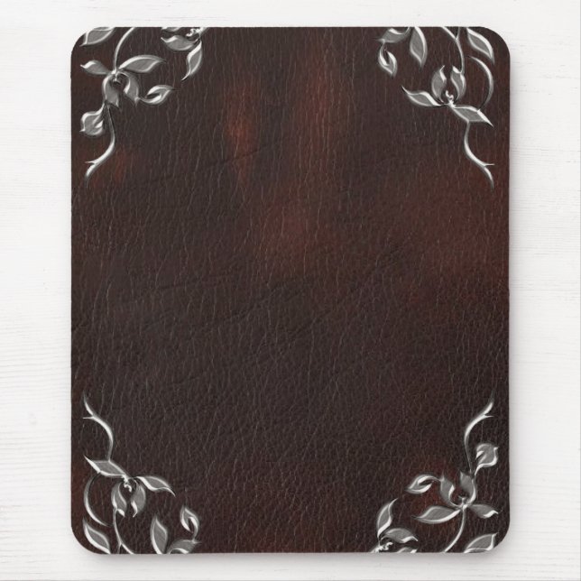 Tapis De Souris Mariage en cuir occidental sophistiqué (Devant)