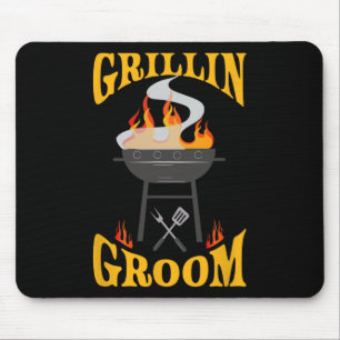 Tapis De Souris Marié Bbq Grill Fumeur Et Chef Barbecue 