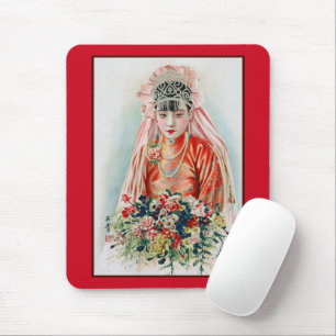 Tapis De Souris Mariée en rouge au Mariage chinois à Shanghai