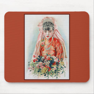 Tapis De Souris Mariée en rouge au Mariage chinois à Shanghai