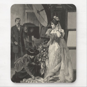 Tapis De Souris Mariée vintage, Portrait nuptiale avec photographe