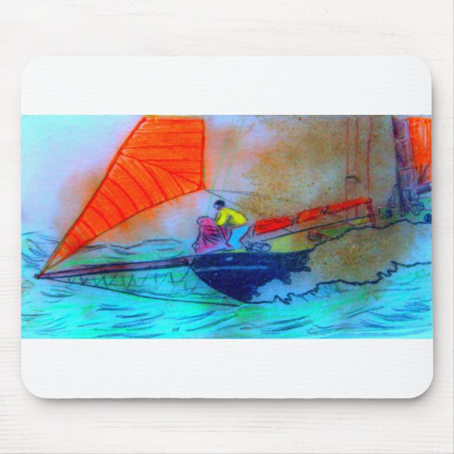 Tapis De Souris marin prenant part au jib (Devant)