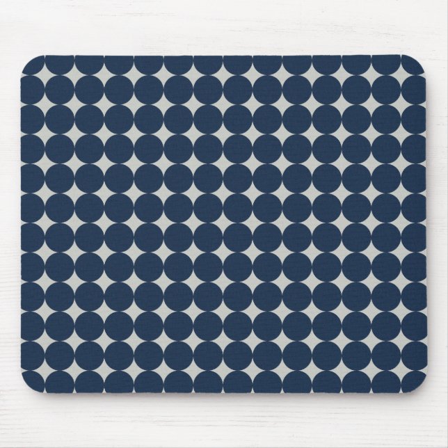 Tapis De Souris Marine Blue Circles et Silver Diamonds Motif Cadea (Devant)