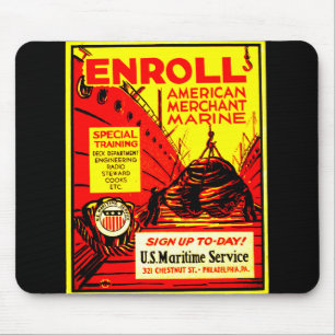 Tapis De Souris Marine marchande américaine - inscrivez-vous