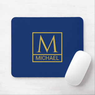 Tapis de souris marine personnalisé avec initiale