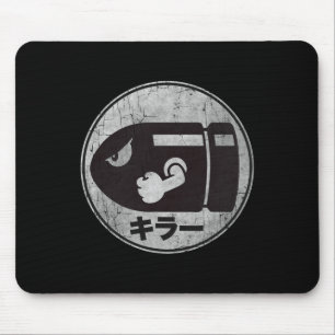 Tapis De Souris Mario Bullet Bill Distressed Kanji Logo