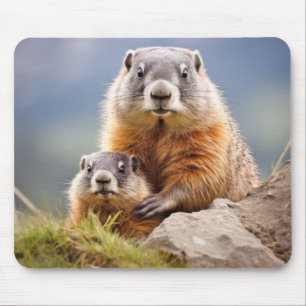 Tapis De Souris Marmot Animal Wild Beauté Liberté Wilderness Paix