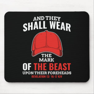 Tapis De Souris Marque Drôle Anti Trump De La Bête Rouge Casquette
