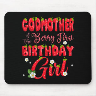 Tapis De Souris Marraine de Berry Ft Strawberry Birthday Girl 1ère